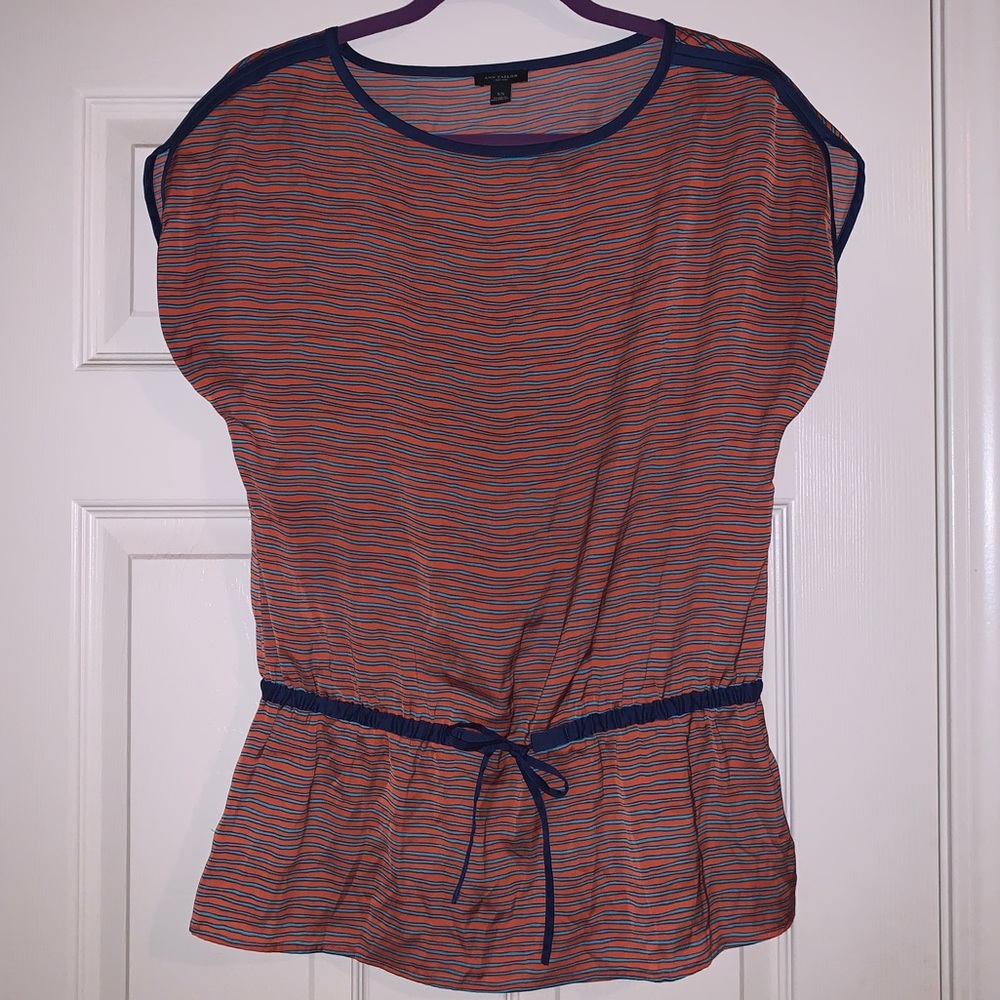 XS Ann Taylor Striped Blouse